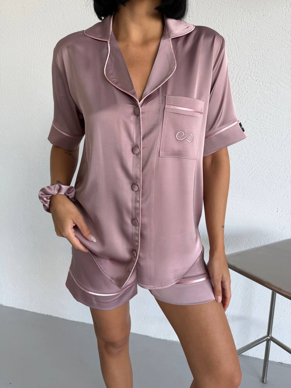 4 Parça Premium Saten Pijama Seti | Toka & Bandana Dahil ✨
