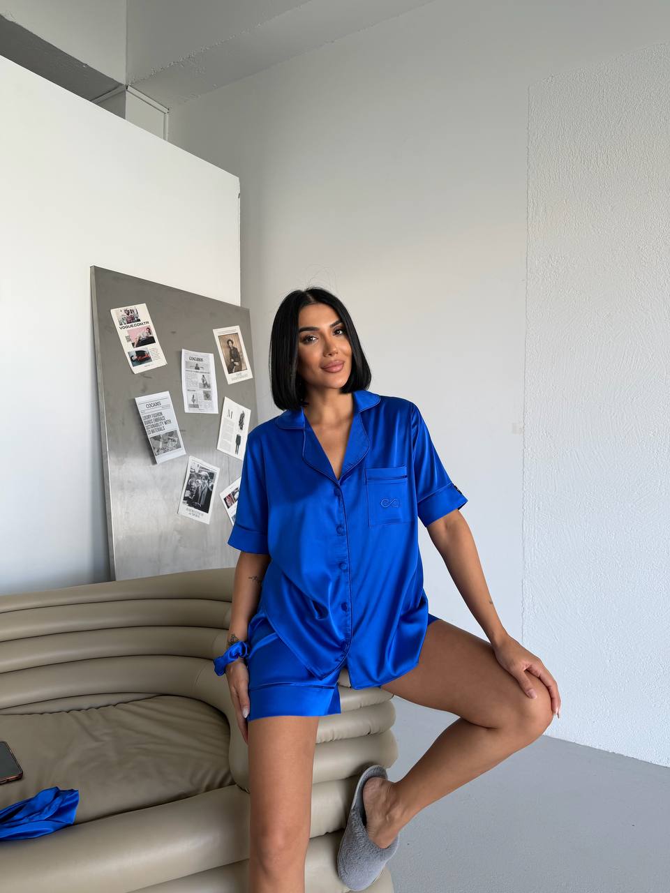 4 Parça Premium Saten Pijama Seti | Toka & Bandana Dahil ✨