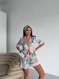 4 Parça Premium Saten Pijama Seti | Toka & Bandana Dahil ✨