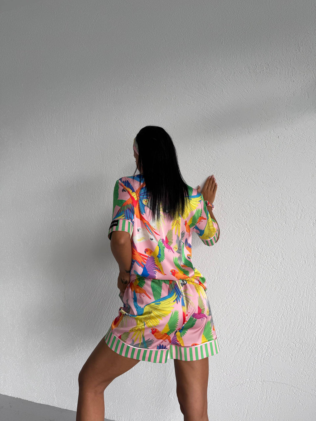 4 Parça Premium Saten Pijama Seti | Toka & Bandana Dahil ✨