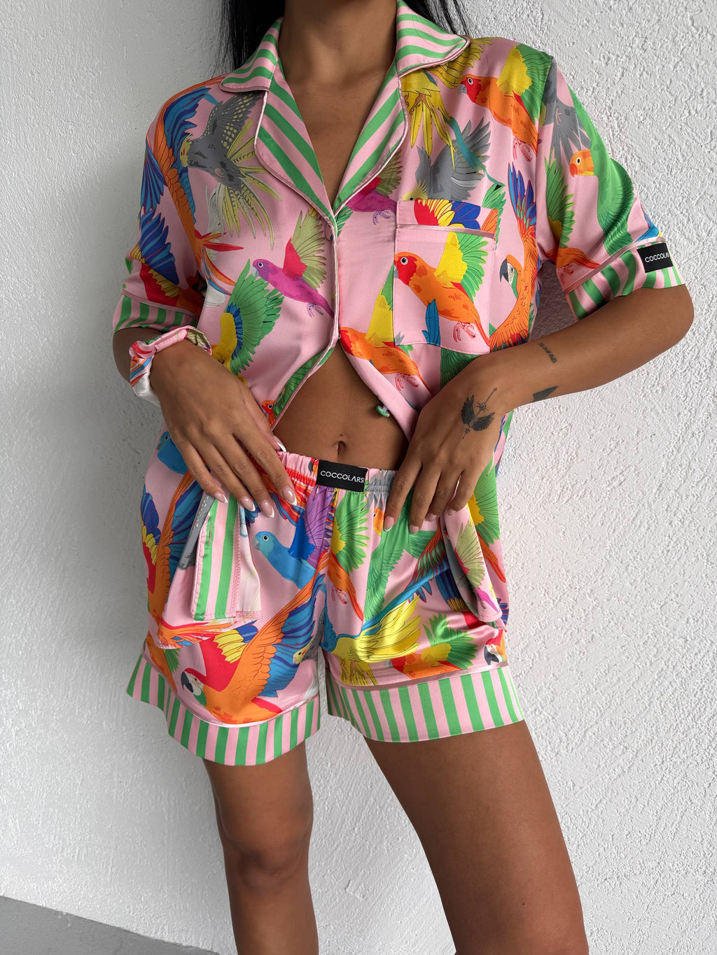 4 Parça Premium Saten Pijama Seti | Toka & Bandana Dahil ✨