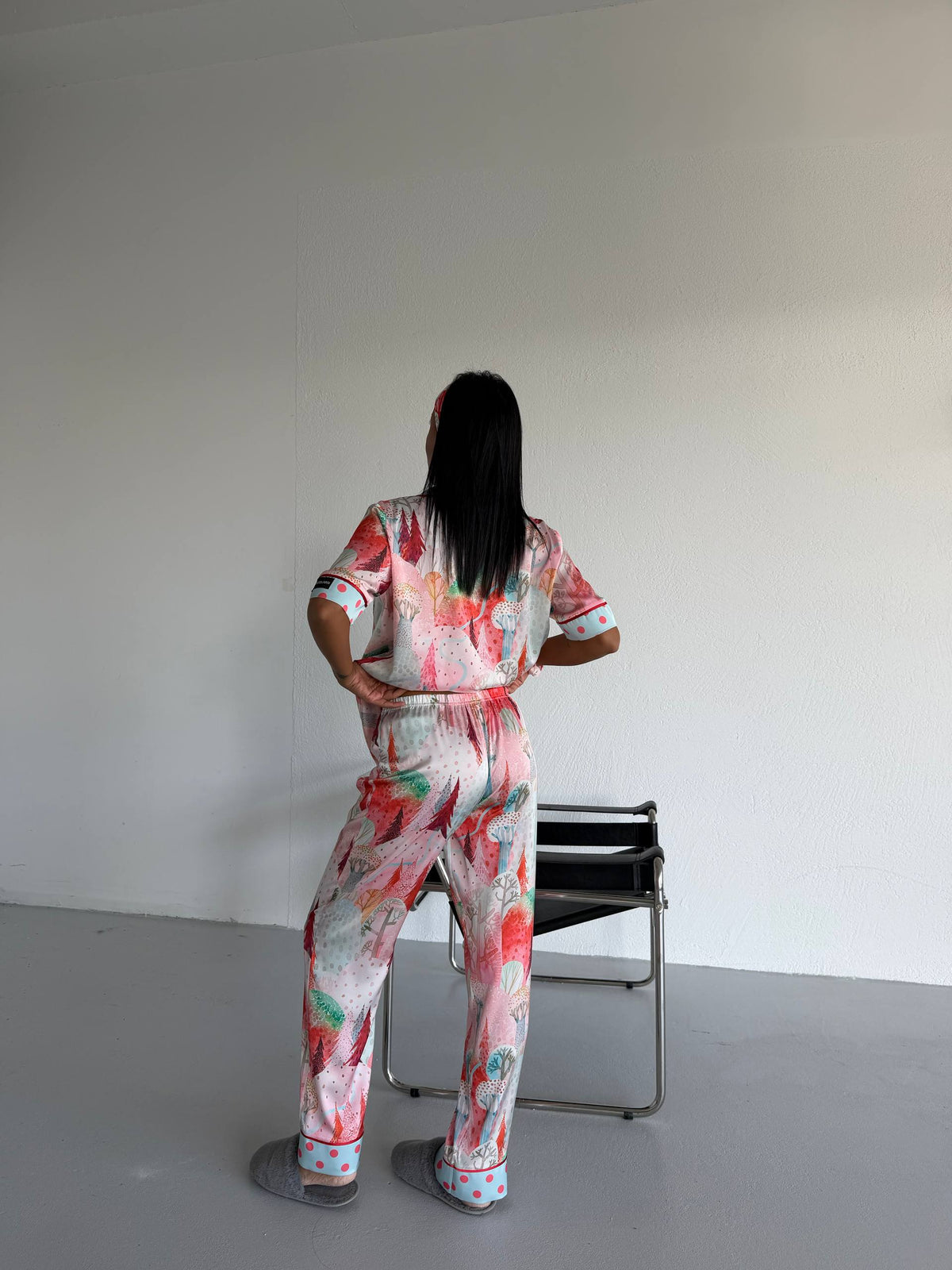 4 Parça Premium Saten Pijama Seti | Toka & Bandana Dahil ✨