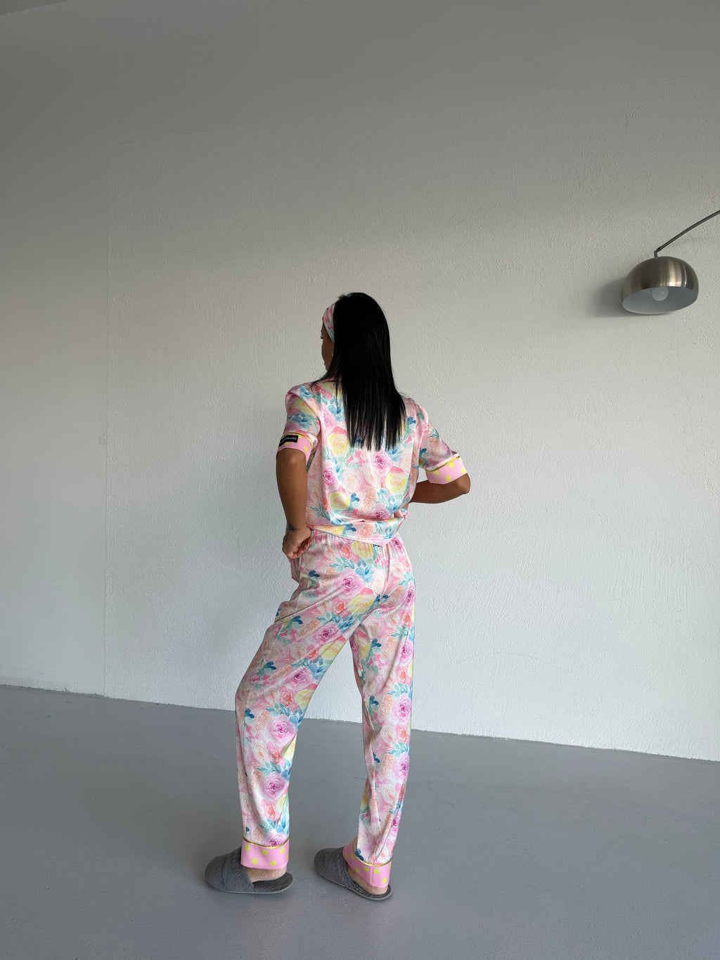 4 Parça Premium Saten Pijama Seti | Toka & Bandana Dahil ✨