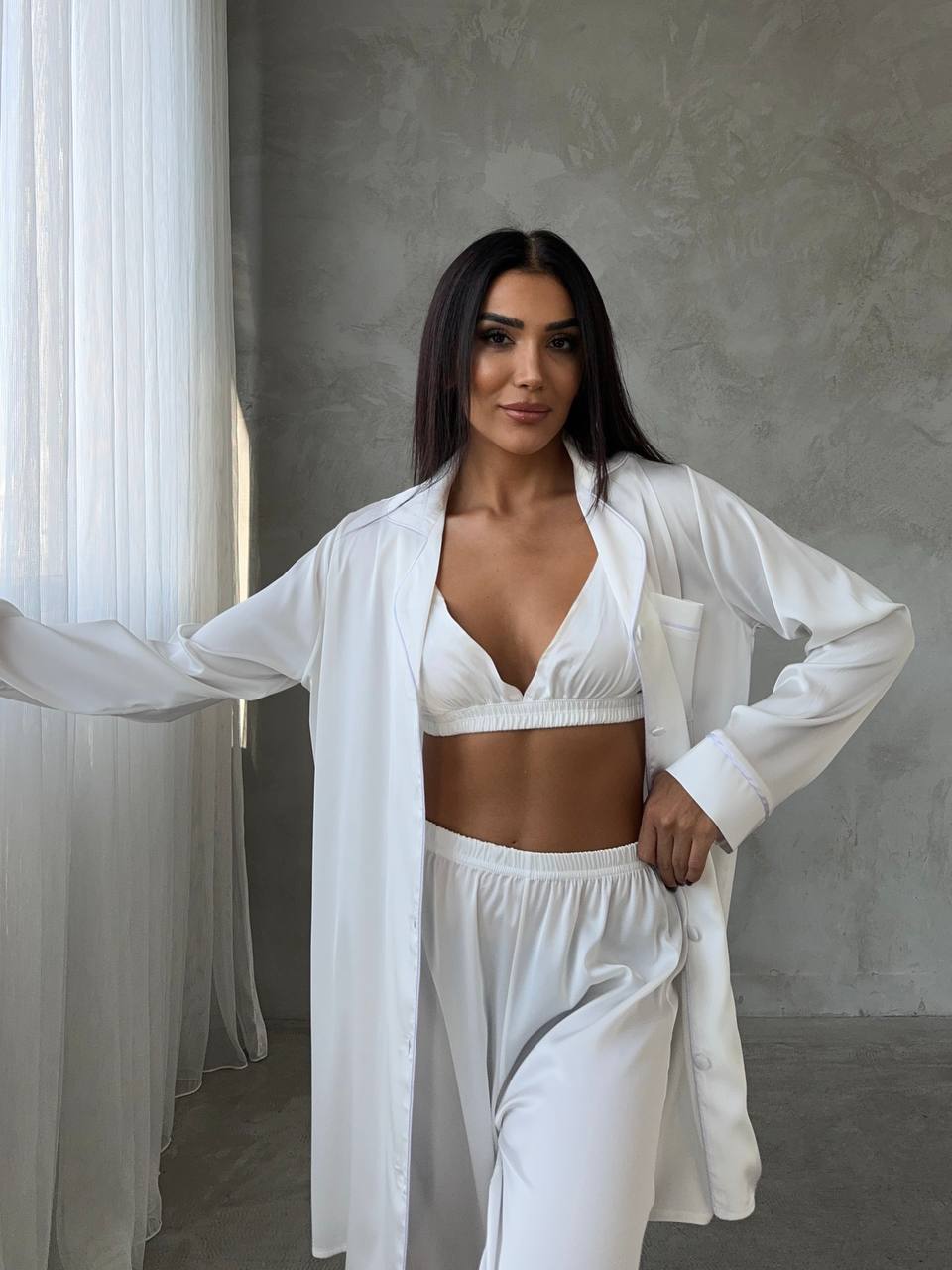 4 Parça Premium Saten Pijama Seti | Büstiyer & Toka Dahil ✨