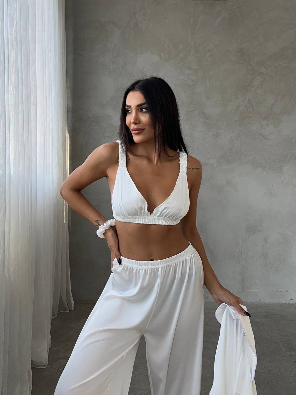 4 Parça Premium Saten Pijama Seti | Büstiyer & Toka Dahil ✨