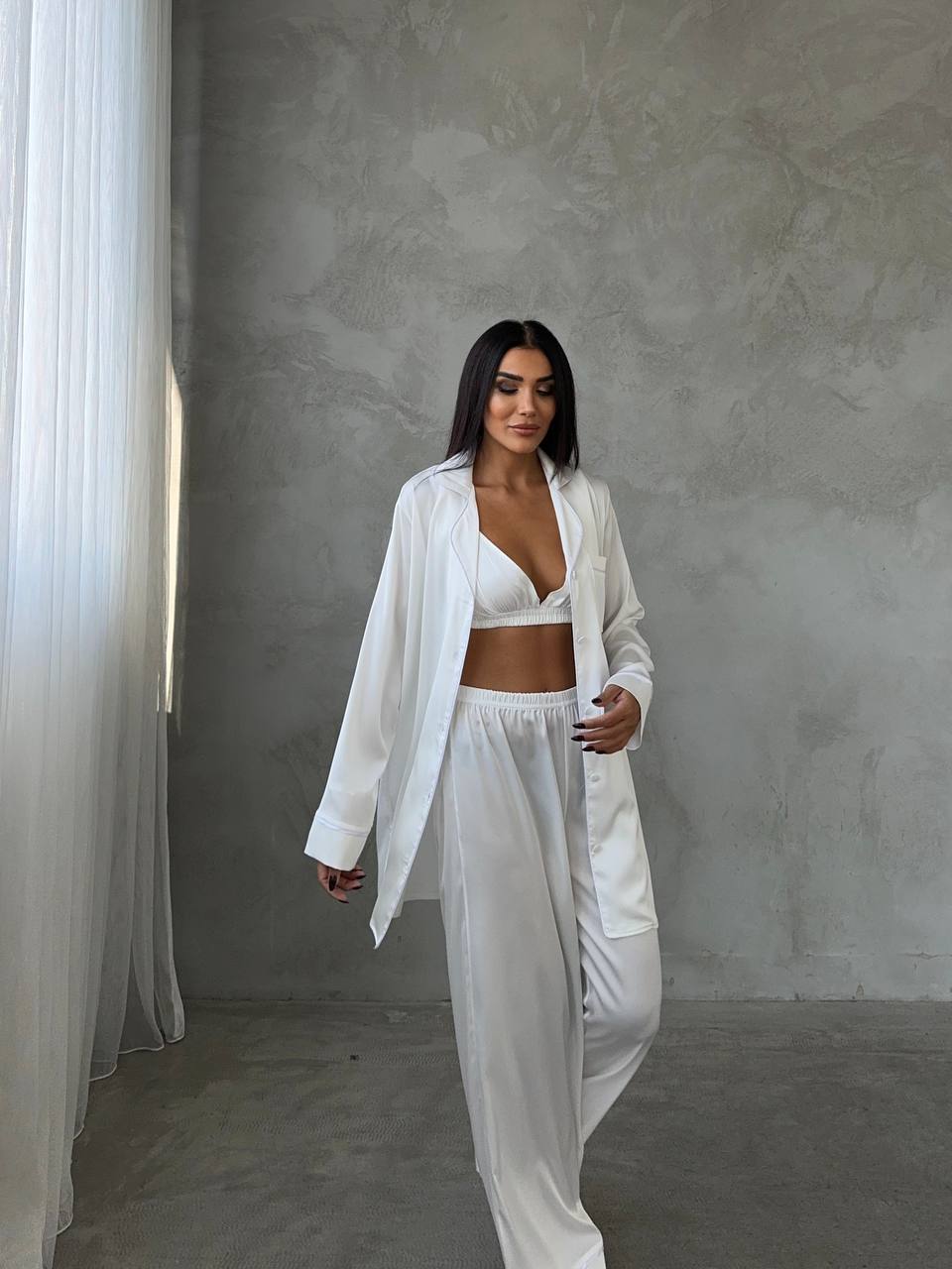 4 Parça Premium Saten Pijama Seti | Büstiyer & Toka Dahil ✨