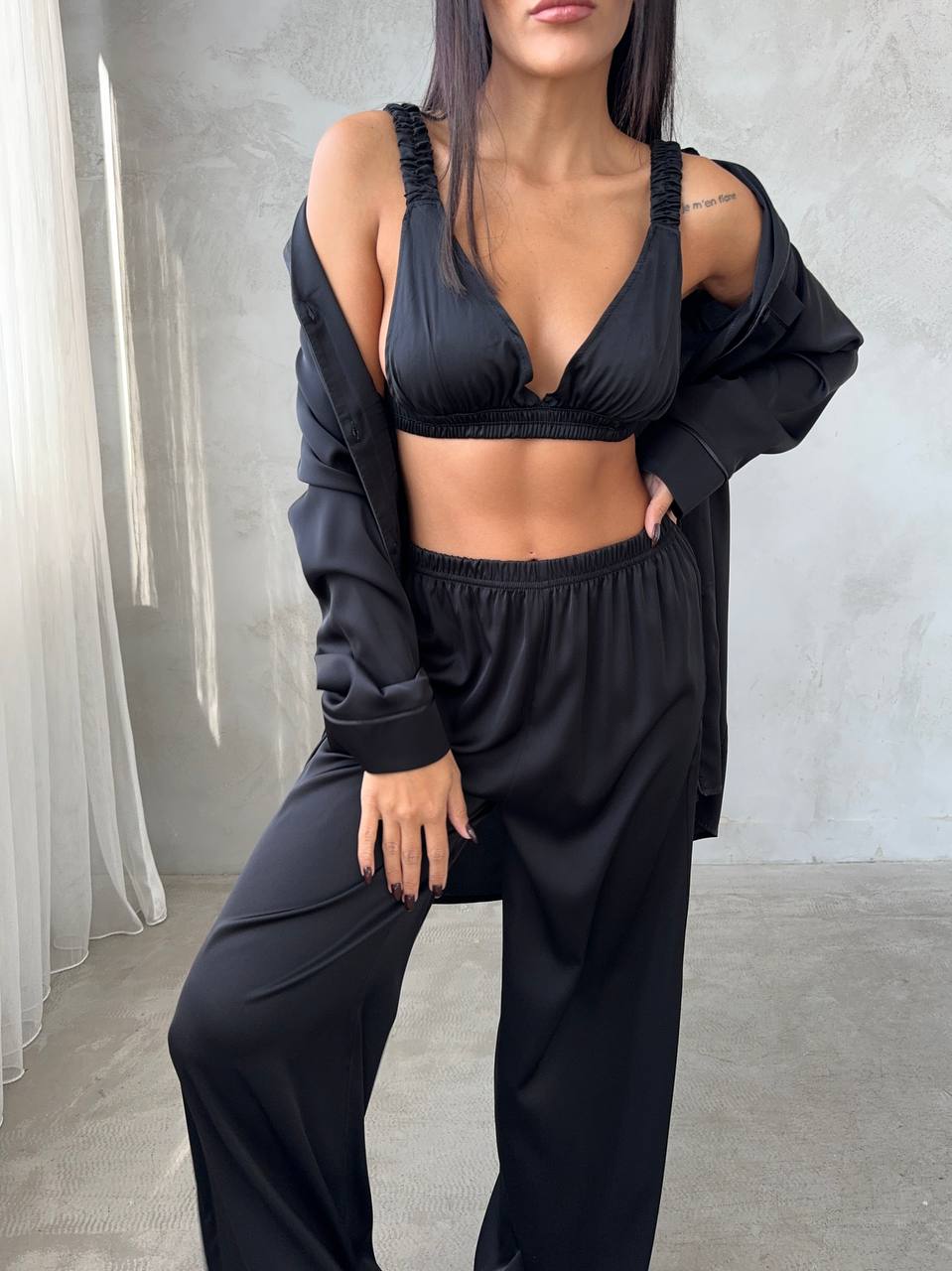 4 Parça Premium Saten Pijama Seti | Büstiyer & Toka Dahil ✨