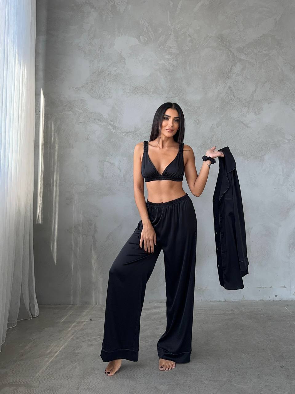 4 Parça Premium Saten Pijama Seti | Büstiyer & Toka Dahil ✨