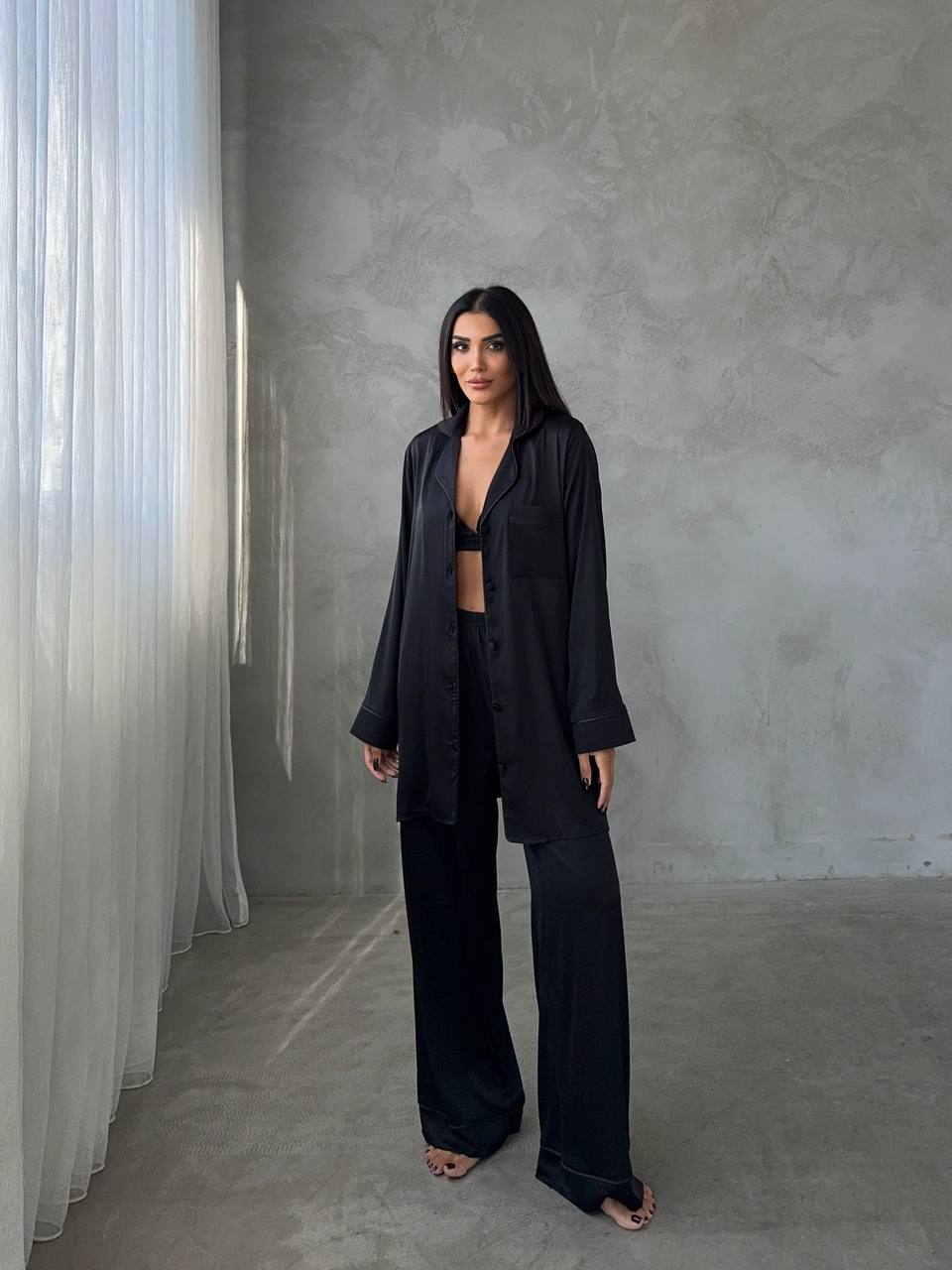 4 Parça Premium Saten Pijama Seti | Büstiyer & Toka Dahil ✨