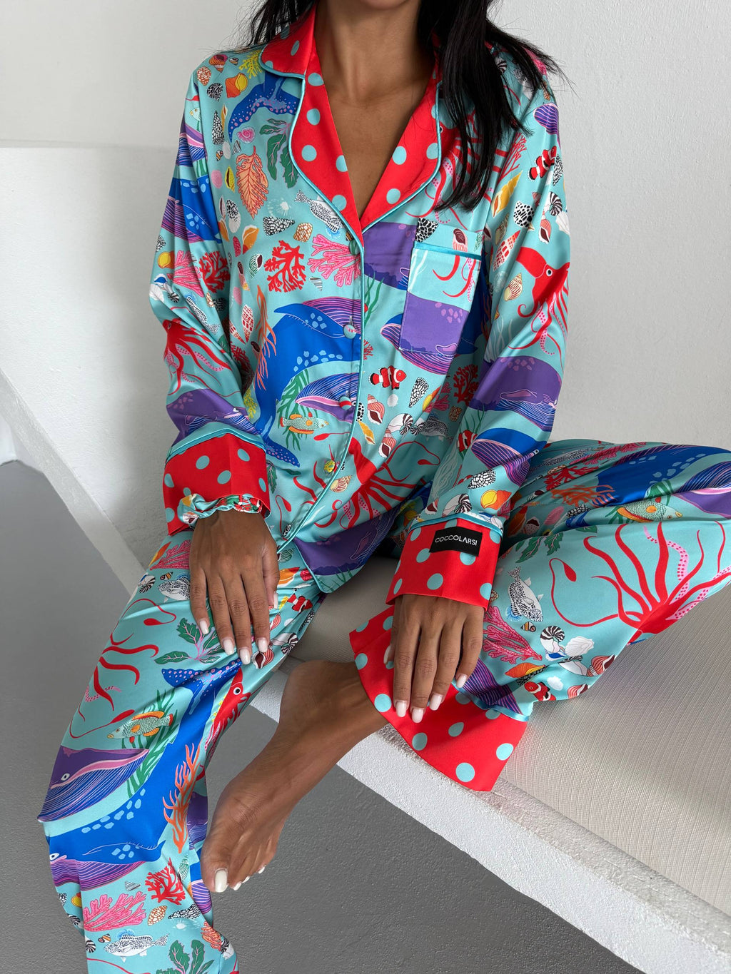 4 Parça Premium Saten Pijama Seti | Toka & Bandana Dahil ✨