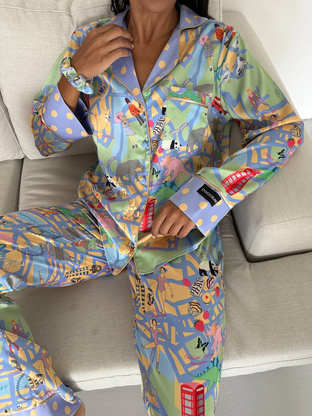 4 Parça Premium Saten Pijama Seti | Toka & Bandana Dahil ✨