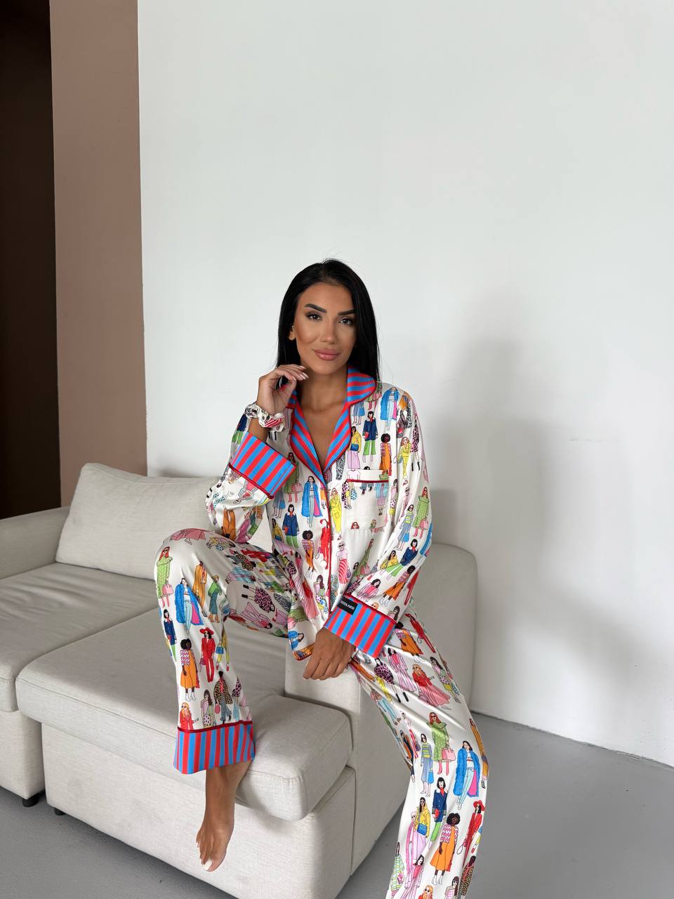 4 Parça Premium Saten Pijama Seti | Toka & Bandana Dahil ✨