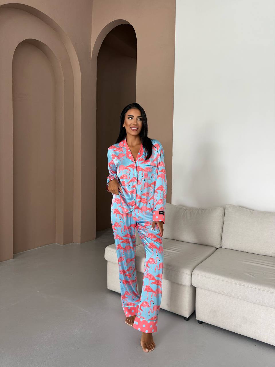 4 Parça Premium Saten Pijama Seti | Toka & Bandana Dahil ✨