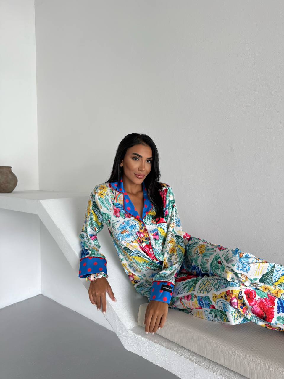 4 Parça Premium Saten Pijama Seti | Toka & Bandana Dahil ✨