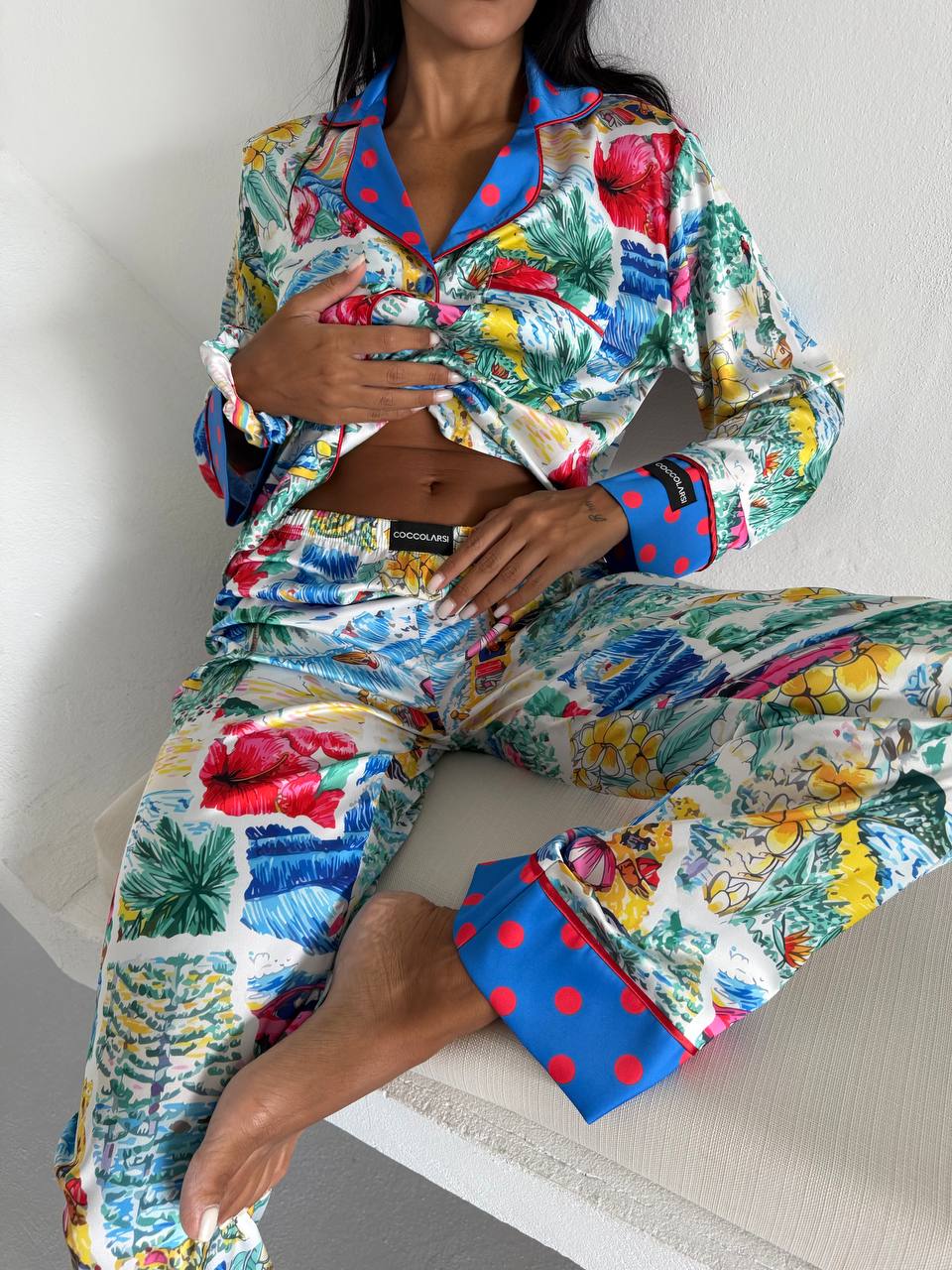 4 Parça Premium Saten Pijama Seti | Toka & Bandana Dahil ✨