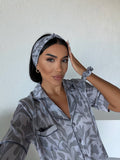 4 Parça Premium Saten Pijama Seti | Toka & Bandana Dahil ✨