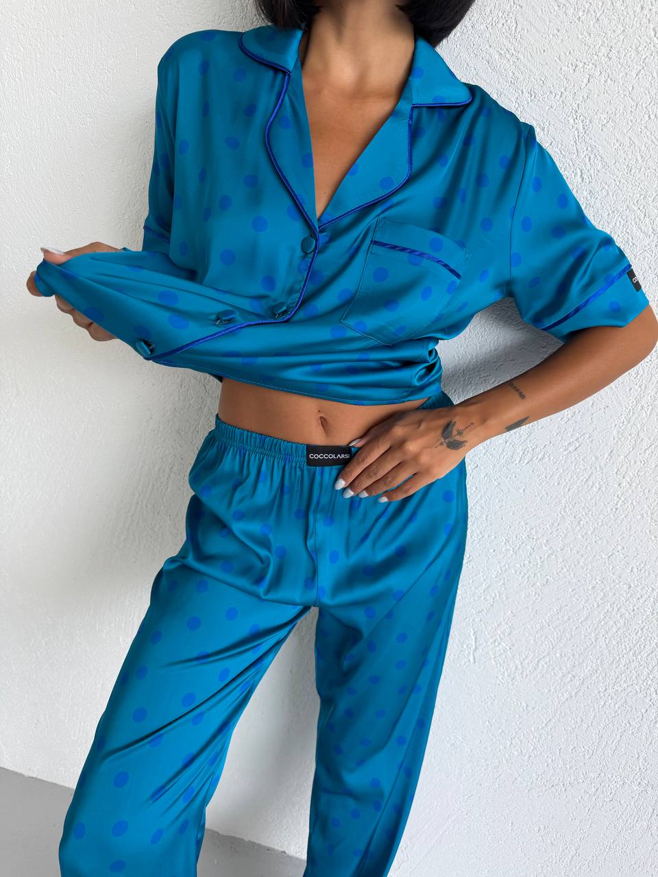 4 Parça Premium Saten Pijama Seti | Toka & Bandana Dahil ✨