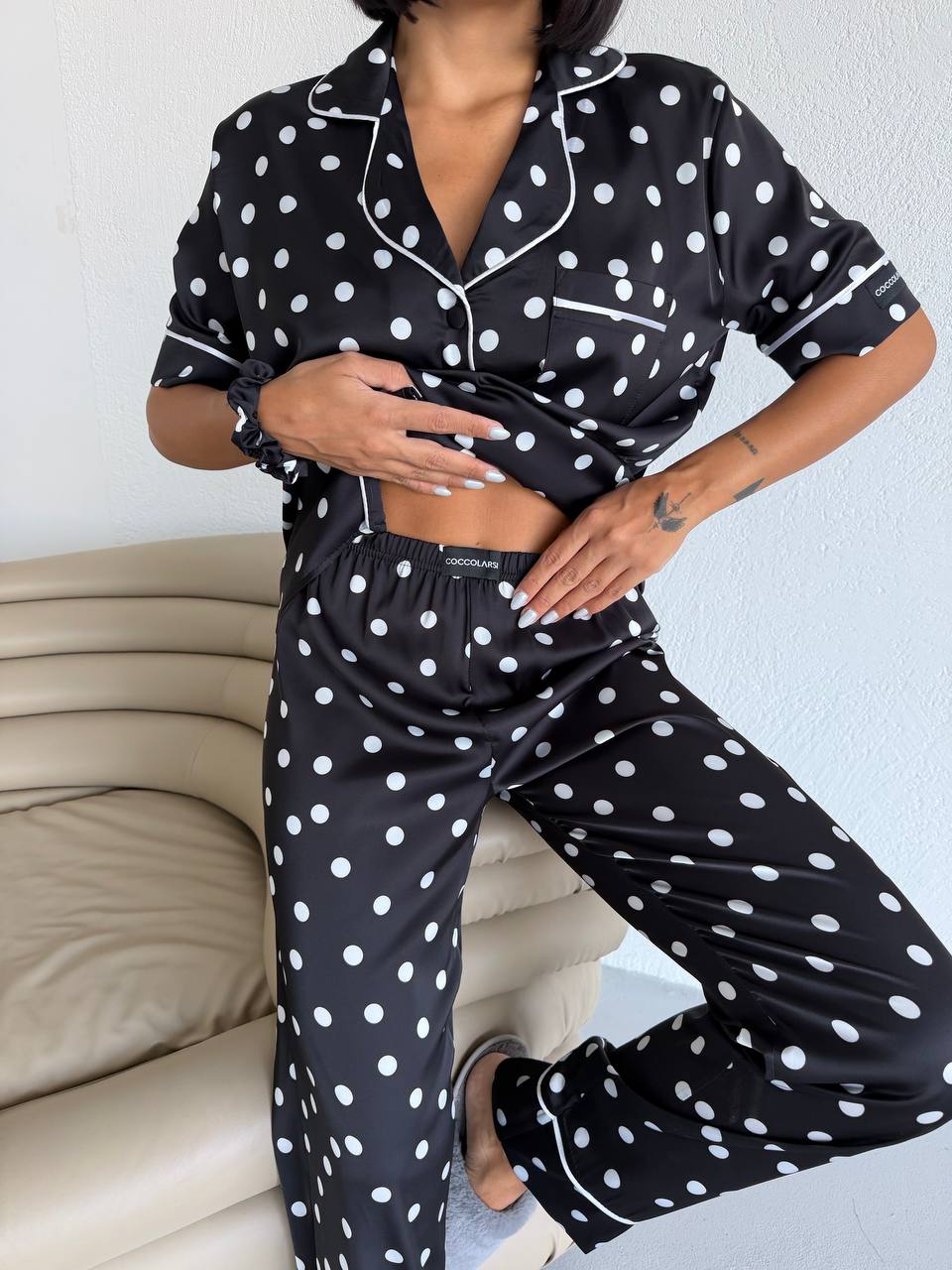 4 Parça Premium Saten Pijama Seti | Toka & Bandana Dahil ✨
