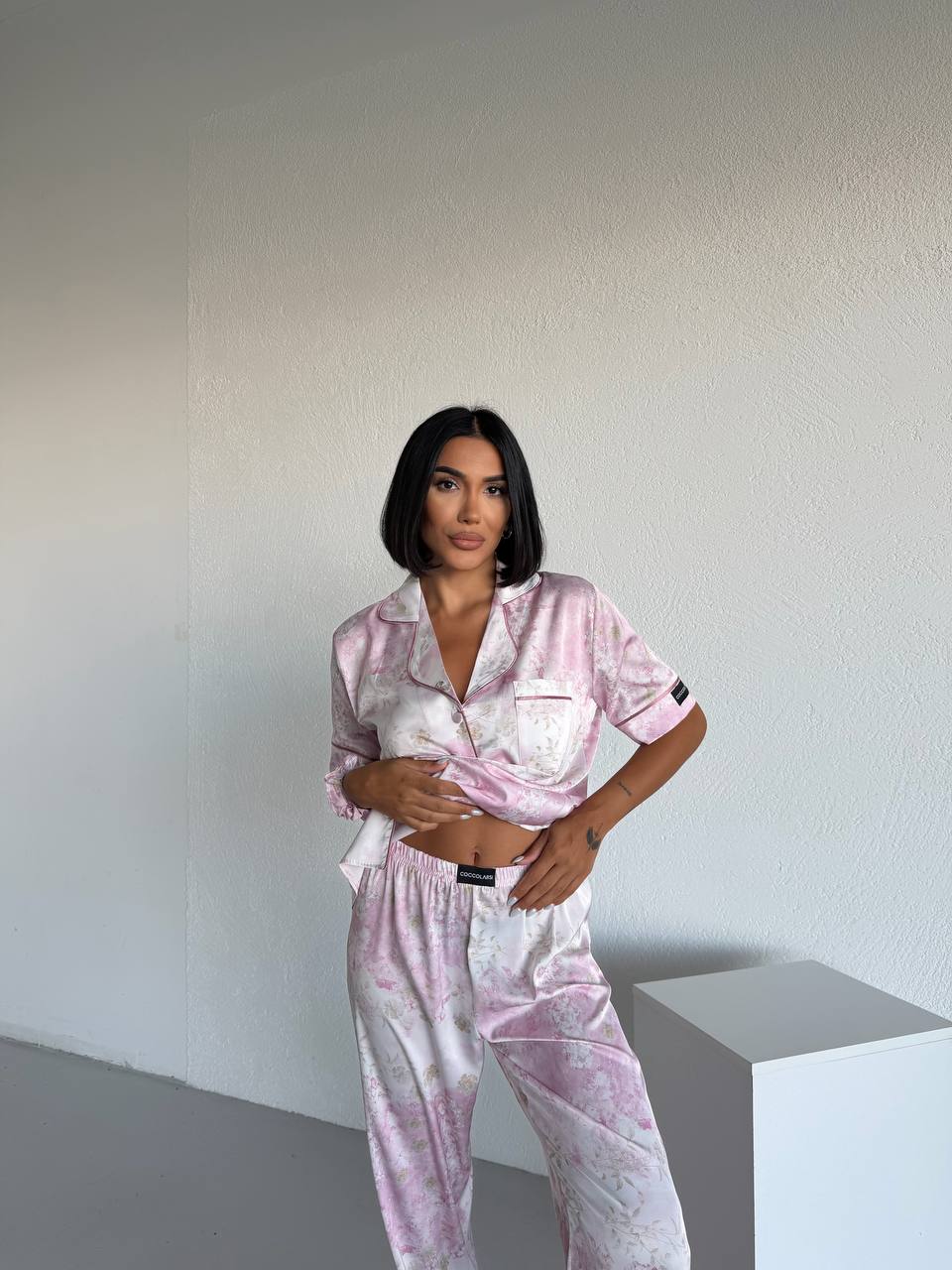 4 Parça Premium Saten Pijama Seti | Toka & Bandana Dahil ✨