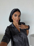 4 Parça Premium Saten Pijama Seti | Toka & Bandana Dahil ✨