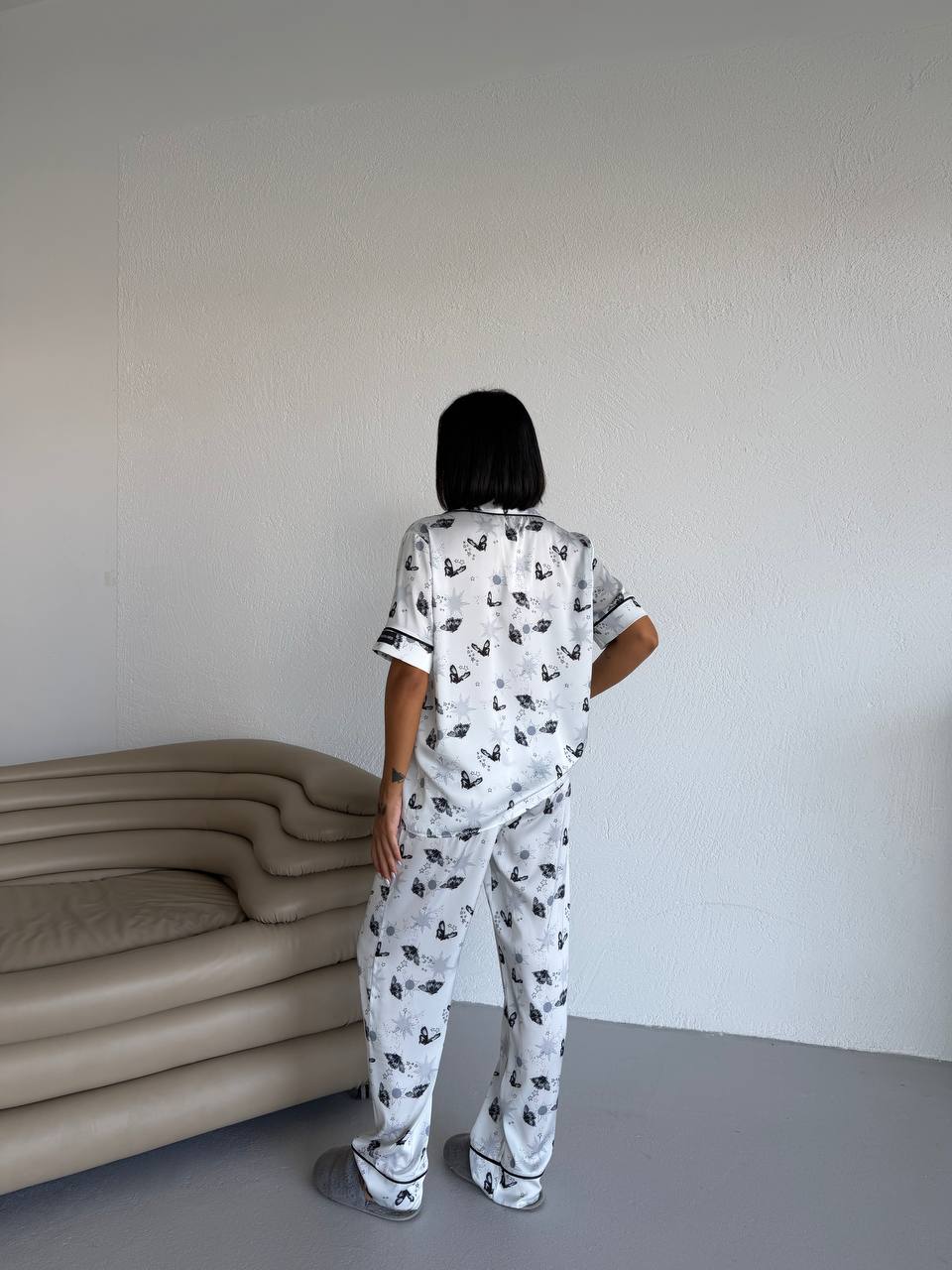 4 Parça Premium Saten Pijama Seti | Toka & Bandana Dahil ✨