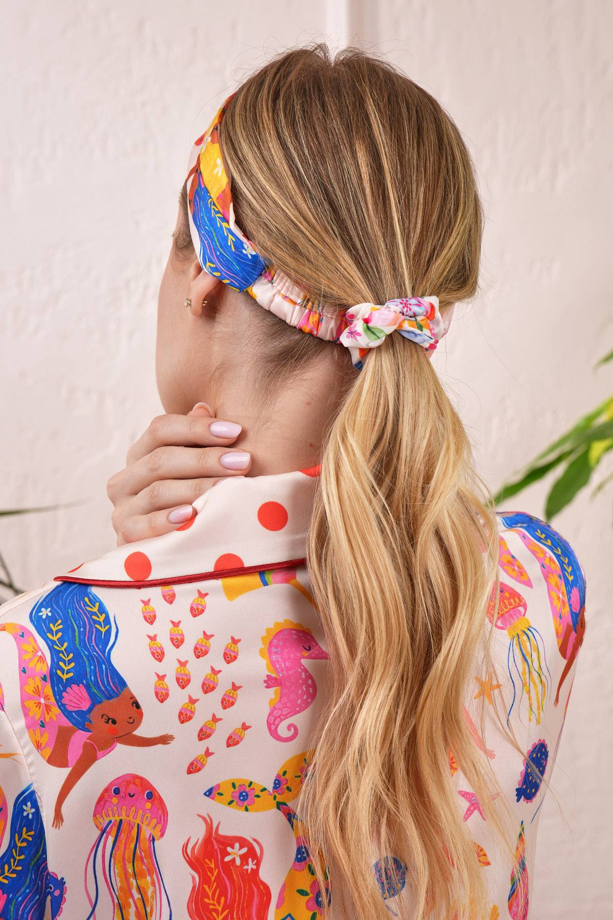 4 Parça Premium Saten Pijama Seti | Toka & Bandana Dahil ✨