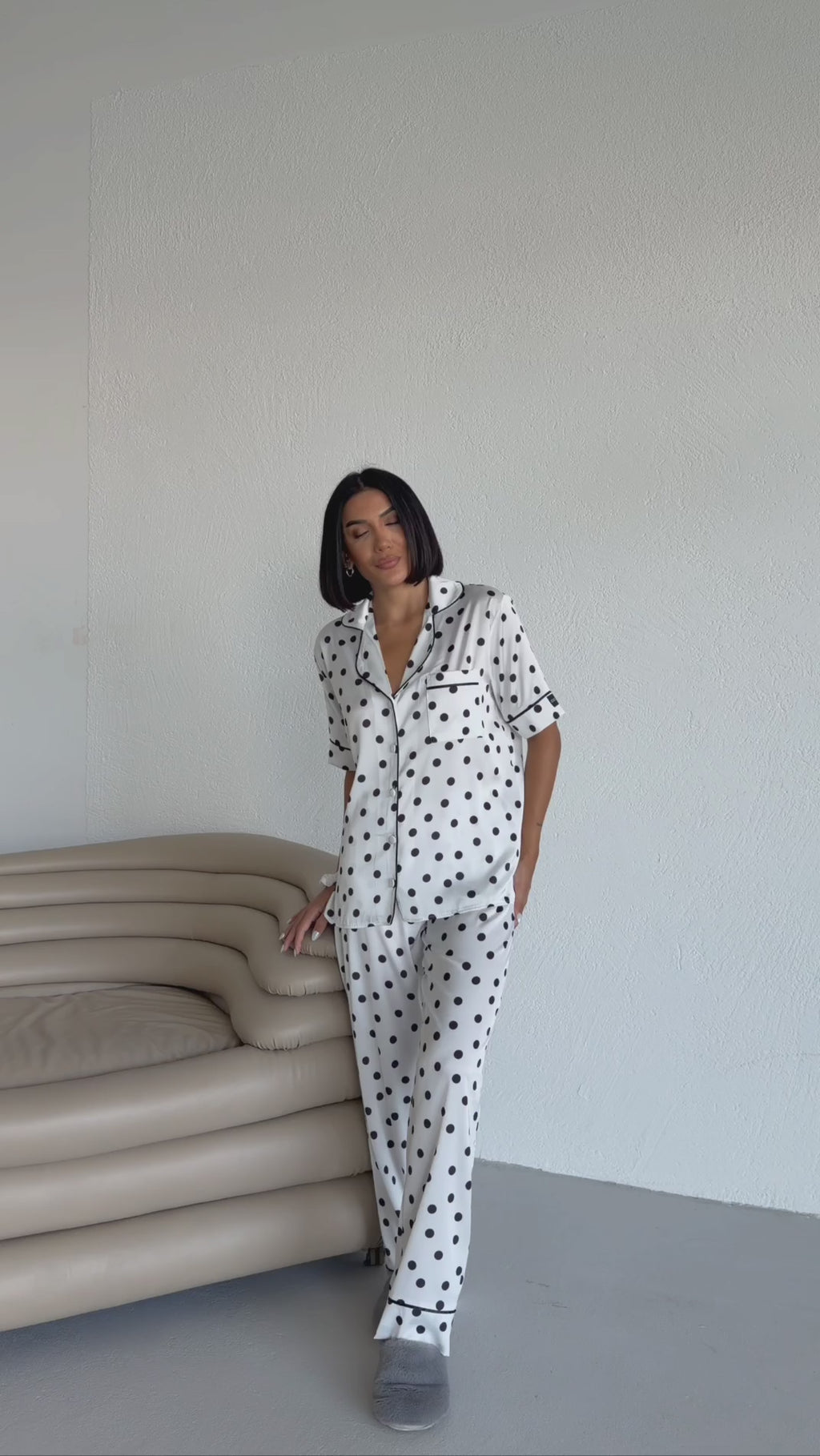 4 Parça Premium Saten Pijama Seti | Toka & Bandana Dahil ✨