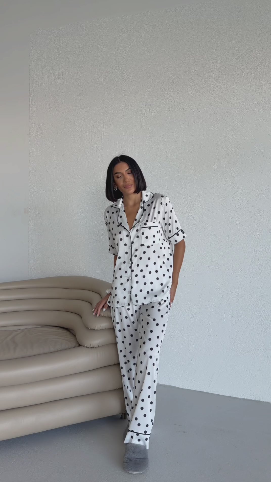 4 Parça Premium Saten Pijama Seti | Toka & Bandana Dahil ✨